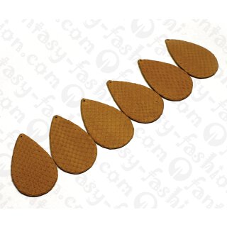 Watersnake leather Flat Teardrop 55mm_Wood Thrush Matte