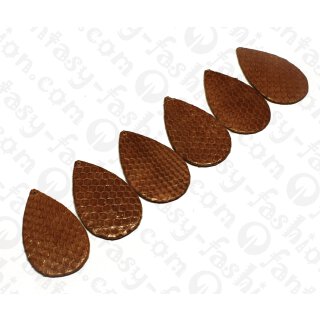 Watersnake leather Flat Teardrop 55mm_Tortoise Shell Shiny