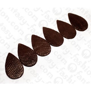 Watersnake leather Flat Teardrop 55mm_Friar Brown Shiny