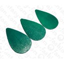 Watersnake leather Flat Teardrop 110x68mm_Deep Jungle Shiny