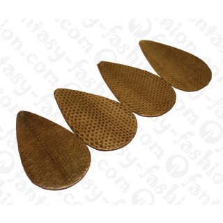 Wasserschlangen Leder Duhol Flat Teardrop 110x68mm_Teak Shiny