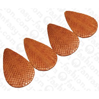 Wasserschlangen Leder Flat Teardrop 110x68mm_Golden Oak Shiny