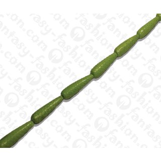 Wasserschlangen Leder Long Rounded Teardrop 45x10mm_Arcadian Green Shiny