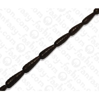 Watersnake leather Long Rounded Teardrop 45x10mm_Seal Brown Shiny