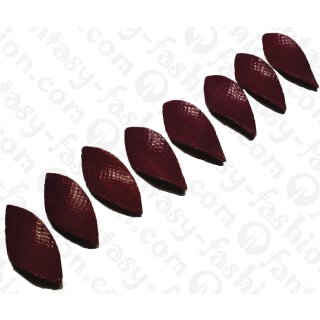 Watersnake leather Twisted Leaf 57x27mm_Beet Red Shiny