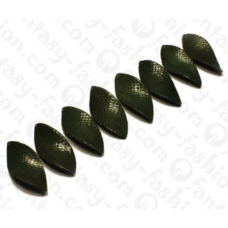 Watersnake leather Twisted Leaf 57x27mm_Beetle Shiny