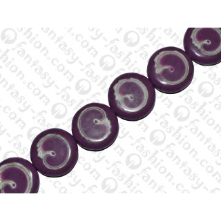 resin colored ufo with silvermount swirl 33x11mm purple