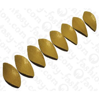 Wasserschlangen Leder Twisted Leaf 57x27mm_Blazing Yellow Shiny