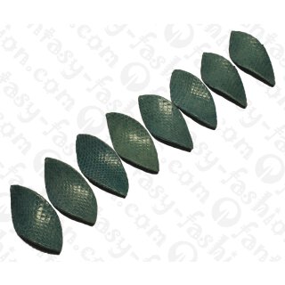 Watersnake leather Twisted Leaf 57x27mm_Orion Blue Shiny