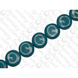 resin colored ufo with silvermount swirl 33x11mm turquoise blue