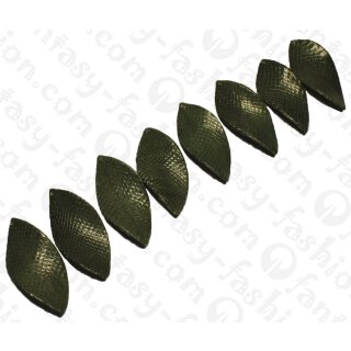 Watersnake leather Twisted Leaf 57x27mm_Beetle Shiny