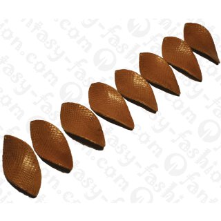 Watersnake leather Twisted Leaf 57x27mm_Wood Thrush Shiny