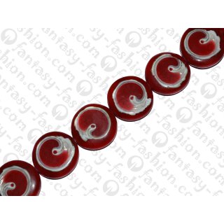 resin colored with silver mount swirl 33x11mm red
