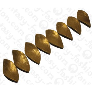 Wasserschlangen Leder Twisted Leaf 57x27mm_E-Gold
