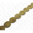 Watersnake leather Flat Round 50mm_Natural Tiger Shiny