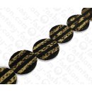 Watersnake leather Flat Round 60mm_Licorice with Natural...