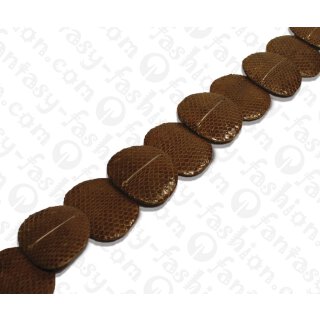 Watersnake leather Irregular Round 45mm_Nutmeg Shiny