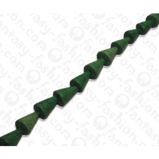 Watersnake leather Cone Shape 28mm_Deep Green Shiny