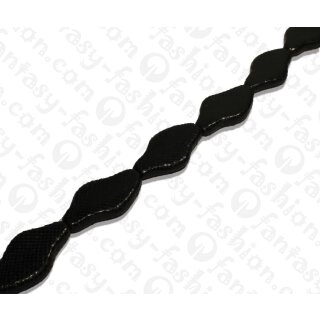 Watersnake leather Flat Irregular Oval 65x37x10mm_Licorice Shiny