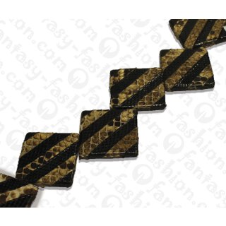 Wasserschlangen Leder Flat Diamond 63mm_Natural Tiger Shiny