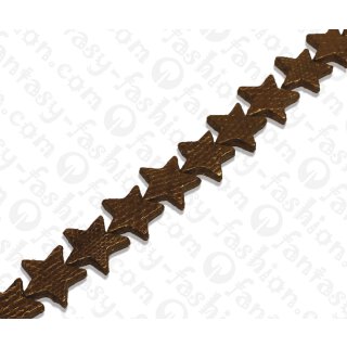 Watersnake leather Star Shape 25mm_Bronze
