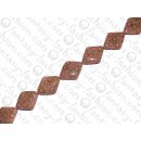 resin diamond with bamboo ring inlay 43x32x10mm pink