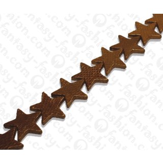 Watersnake leather Star Shape 35mm_Bronze