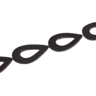 Stingray leather calar drops / ca.64x40mm / Black Non-Polished / 6pcs.