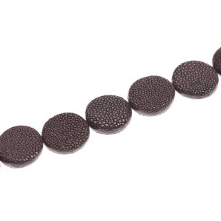 Rochenleder  round / ca.28x9mm / Brown / 14pcs.