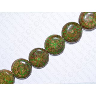 resin green with Albutra inslay UFO 37x14mm
