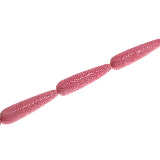 Rochenleder  lang Tropfen M/ ca.57x14mm / Pink / 6pcs.