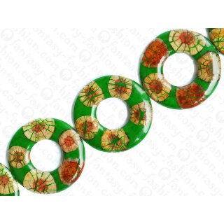 resin green with santol cracking inlay donut 70x10mm hole 30mm