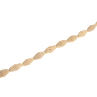 Rochenleder double cone ivory non polish / ca.30x15 mm / 13pcs.