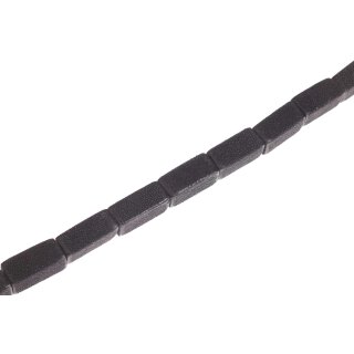 Stingray leather rectangle black polish / ca.40x16mm / 11pcs.