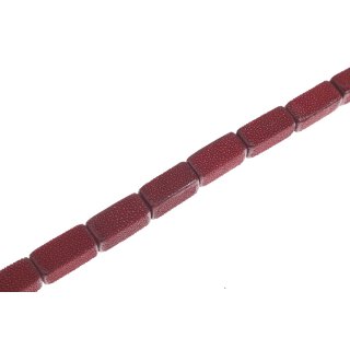 Rochenleder rectangle red wine non polish / ca.40x16mm / 11pcs.