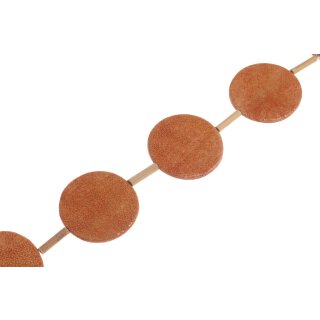 Rochenleder ufo orange polish / ca.60x5mm / 5pcs.