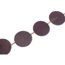 Stingray leather ufo violet polish / ca.62x6mm / 5pcs.