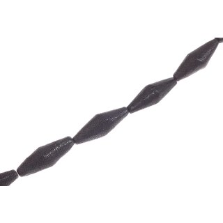 Rochenleder double cone black polish / ca.56x18mm / 7pcs.