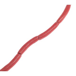 Rochenleder bent tube coral polish / ca.62x12mm / 7pcs.