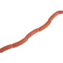 Rochenleder bent tube orange polish / ca.62x15mm / 7pcs.