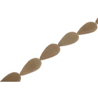 Stingray leather teardrop   olive non polish / ca.58x30x10mm / 8pcs.