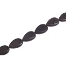Rochenleder teardrop   black polish / ca.50x32x12mm / 8pcs.