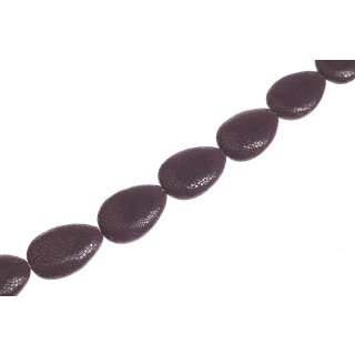 Stingray leather teardrop   violet polish / ca.50x32x12mm / 9pcs.