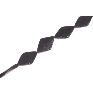 Rochenleder rhombus black polish / ca.50x28x8mm / 8pcs.