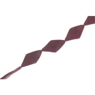 Stingray leather rhombus twist burgundy polish / ca.55x30x6mm / 7pcs.