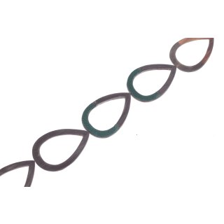 Rochenleder teardrop   Stingray with horn black matt / ca.60x40x4mm / 6pcs.