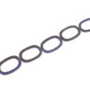 Rochenleder oval Stingray with horn black matt /...