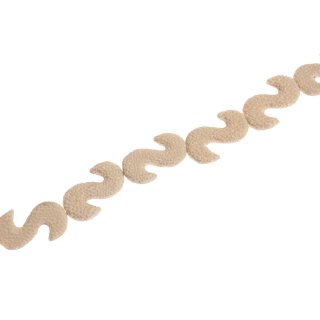 Stingray leather S form ivory non polish / ca.40x10x8mm / 10pcs.