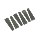 Rochenleder trapezoid avocado green polish / ca.40x18x4mm...