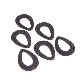 Rochenleder ring calar teardrop black polish / ca.75mm / 6pcs.